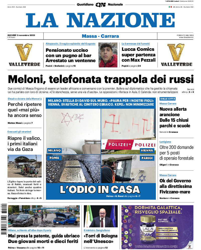 Massa Carrara - giovedì 02 Novembre 2023