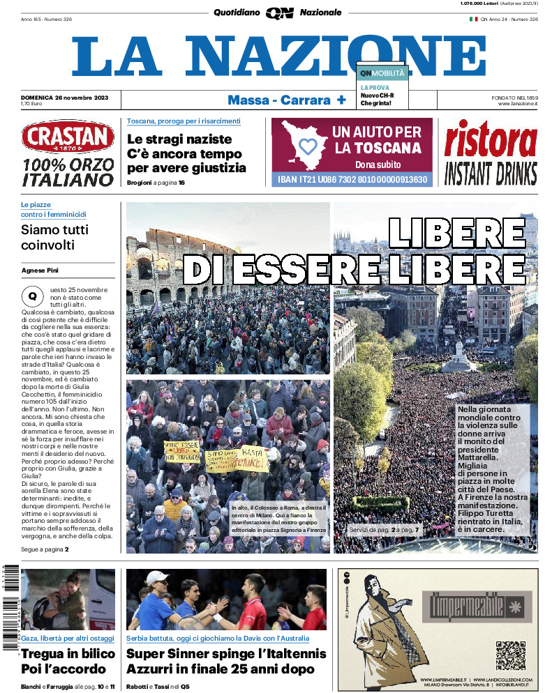 Massa Carrara - domenica 26 Novembre 2023
