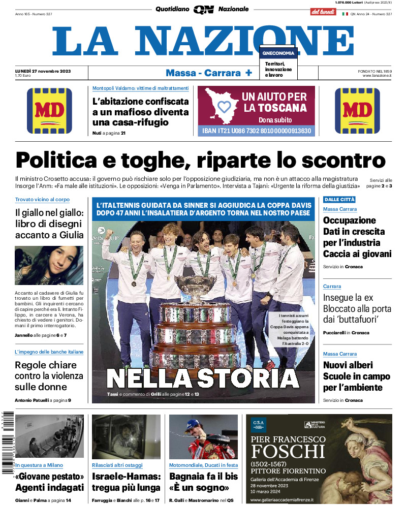 Massa Carrara - lunedì 27 Novembre 2023