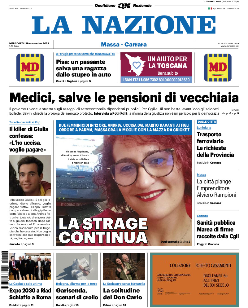 Massa Carrara - mercoledì 29 Novembre 2023