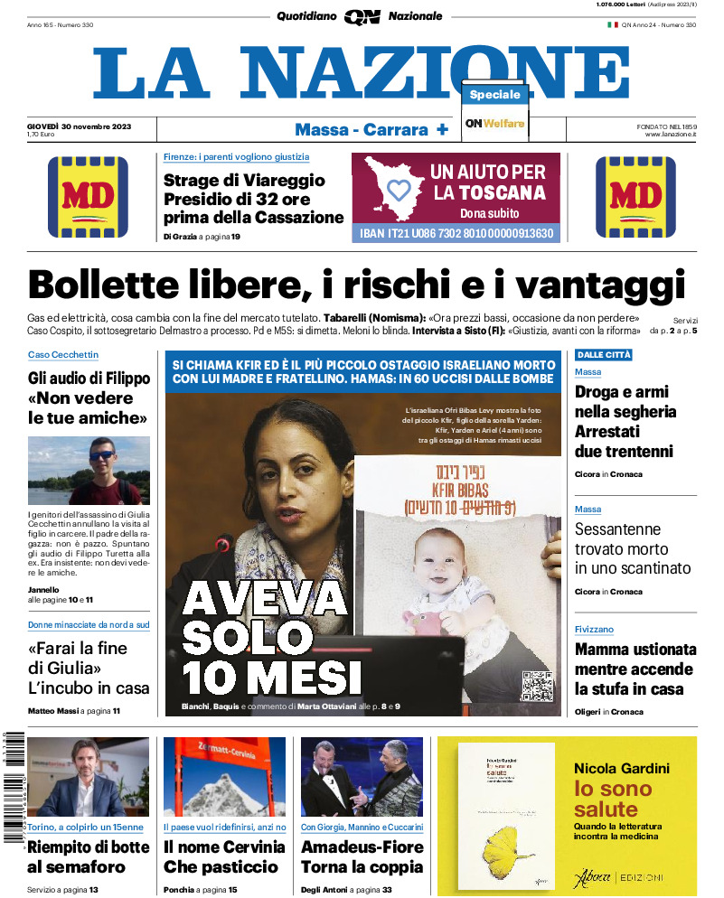 Massa Carrara - giovedì 30 Novembre 2023