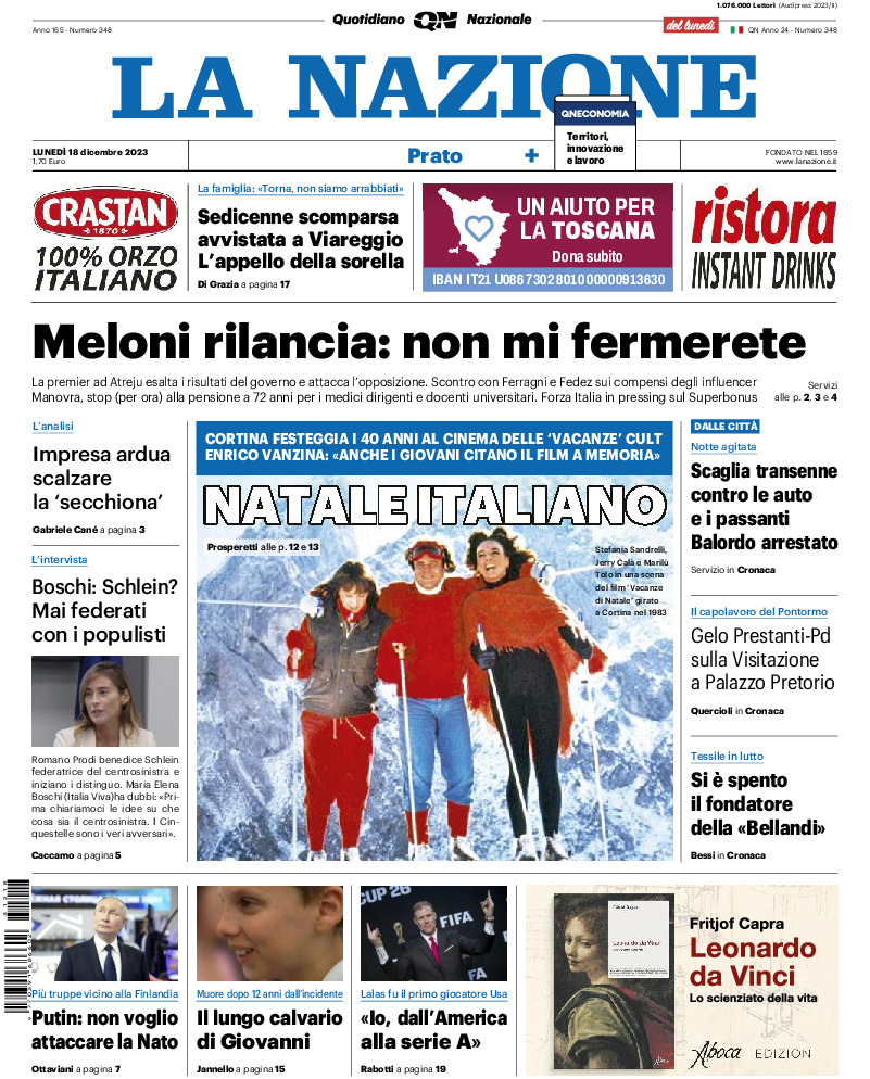 Prato - lunedì 18 Dicembre 2023