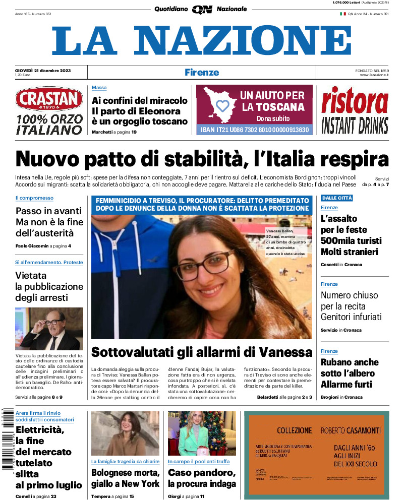 Firenze - giovedì 21 Dicembre 2023