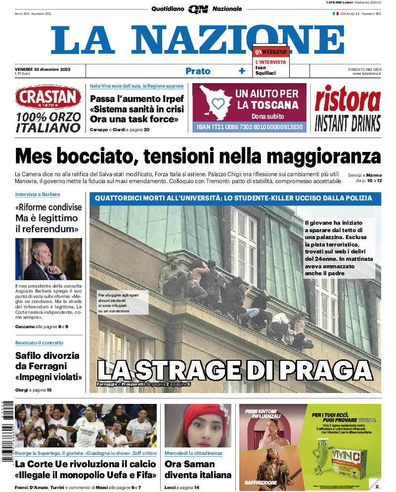 Prato - venerdì 22 Dicembre 2023