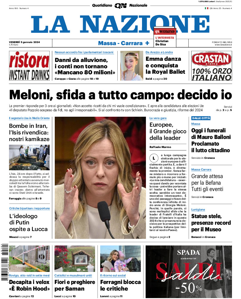 Massa Carrara - venerdì 05 Gennaio 2024