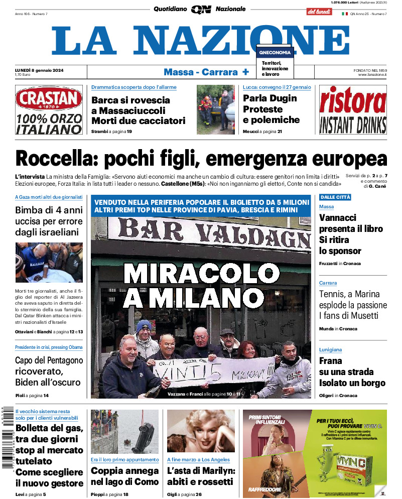 Massa Carrara - lunedì 08 Gennaio 2024