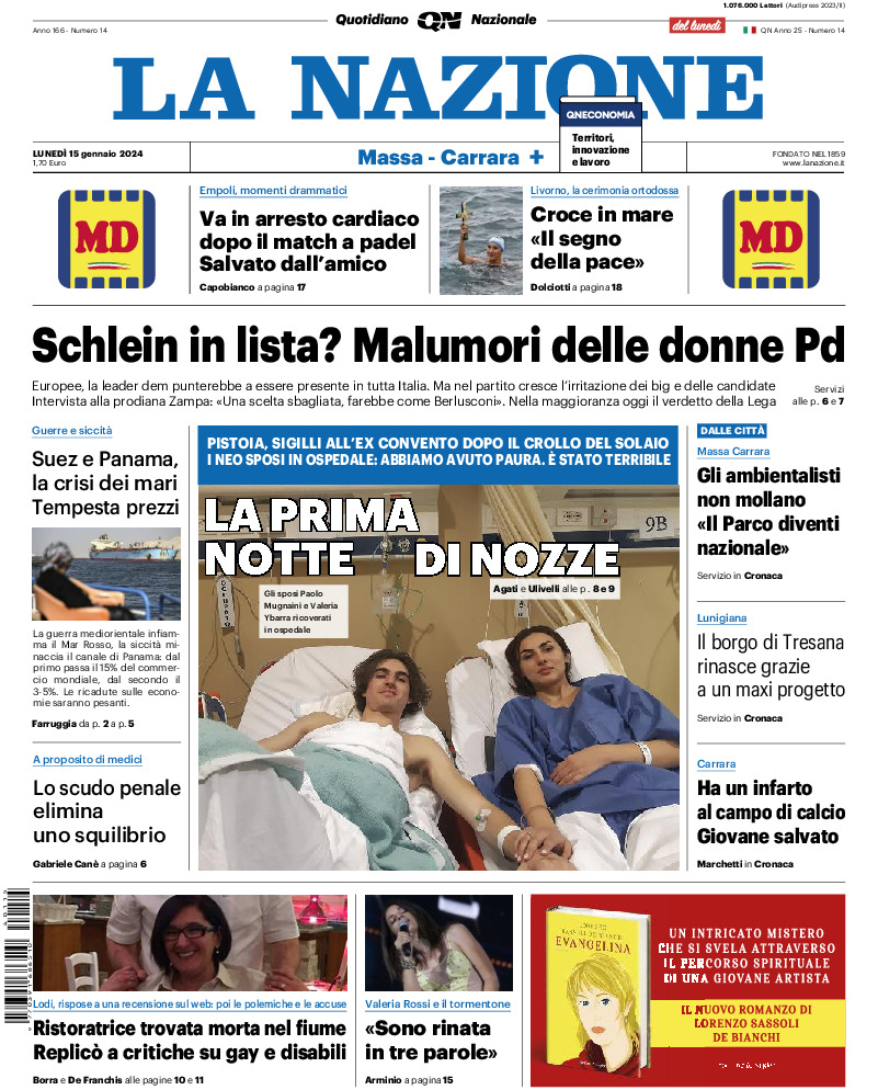 Massa Carrara - lunedì 15 Gennaio 2024
