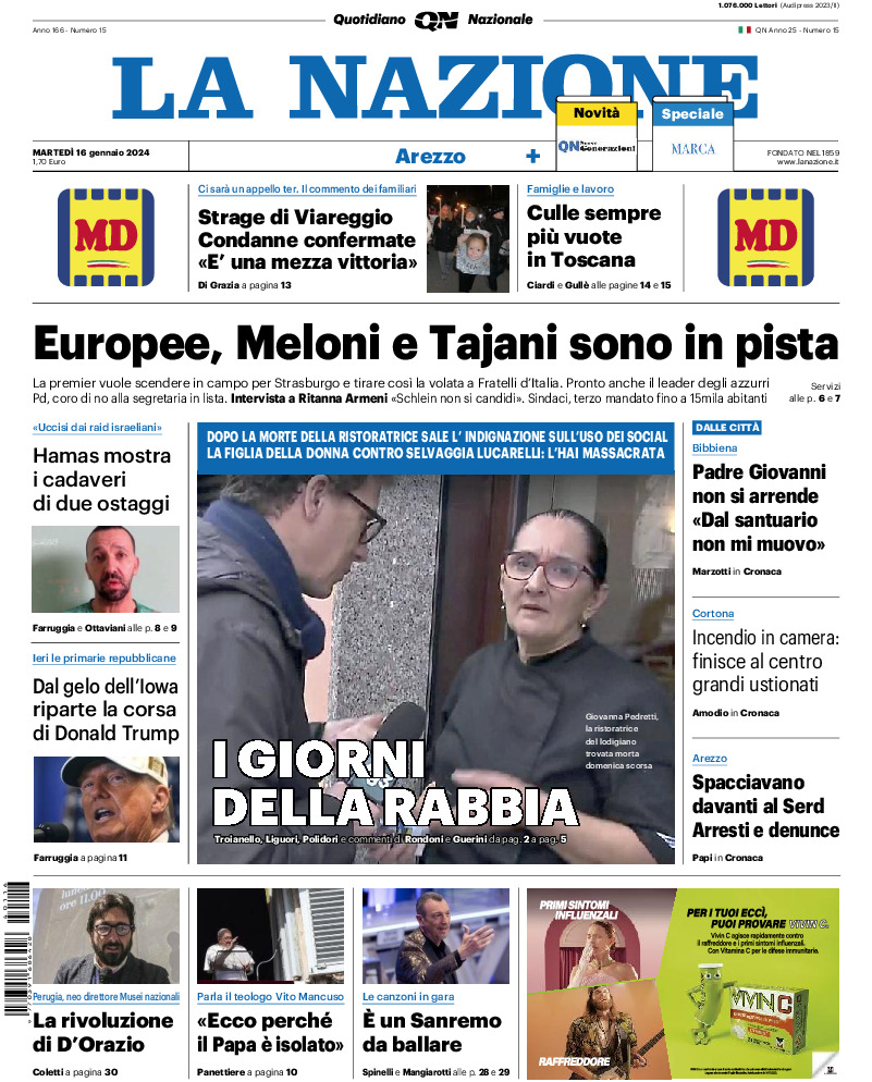 Arezzo - martedì 16 Gennaio 2024