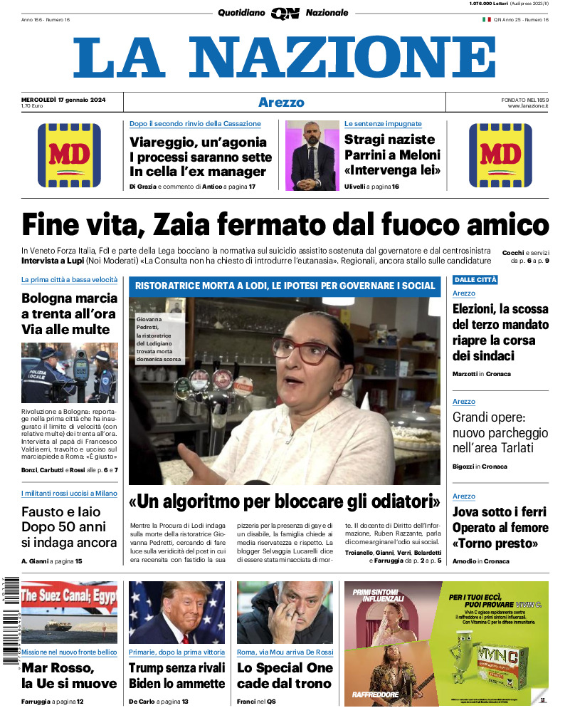 Arezzo - mercoledì 17 Gennaio 2024