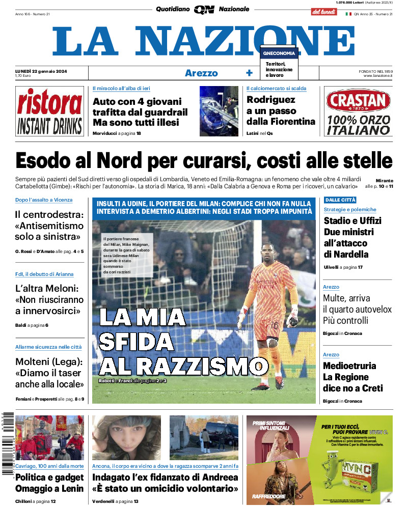 Arezzo - lunedì 22 Gennaio 2024