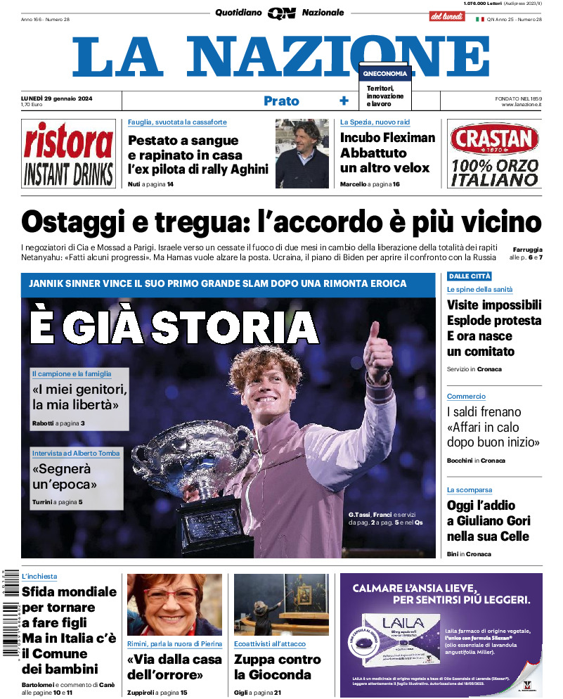 Prato - lunedì 29 Gennaio 2024
