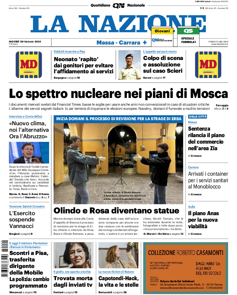 Massa Carrara - giovedì 29 Febbraio 2024