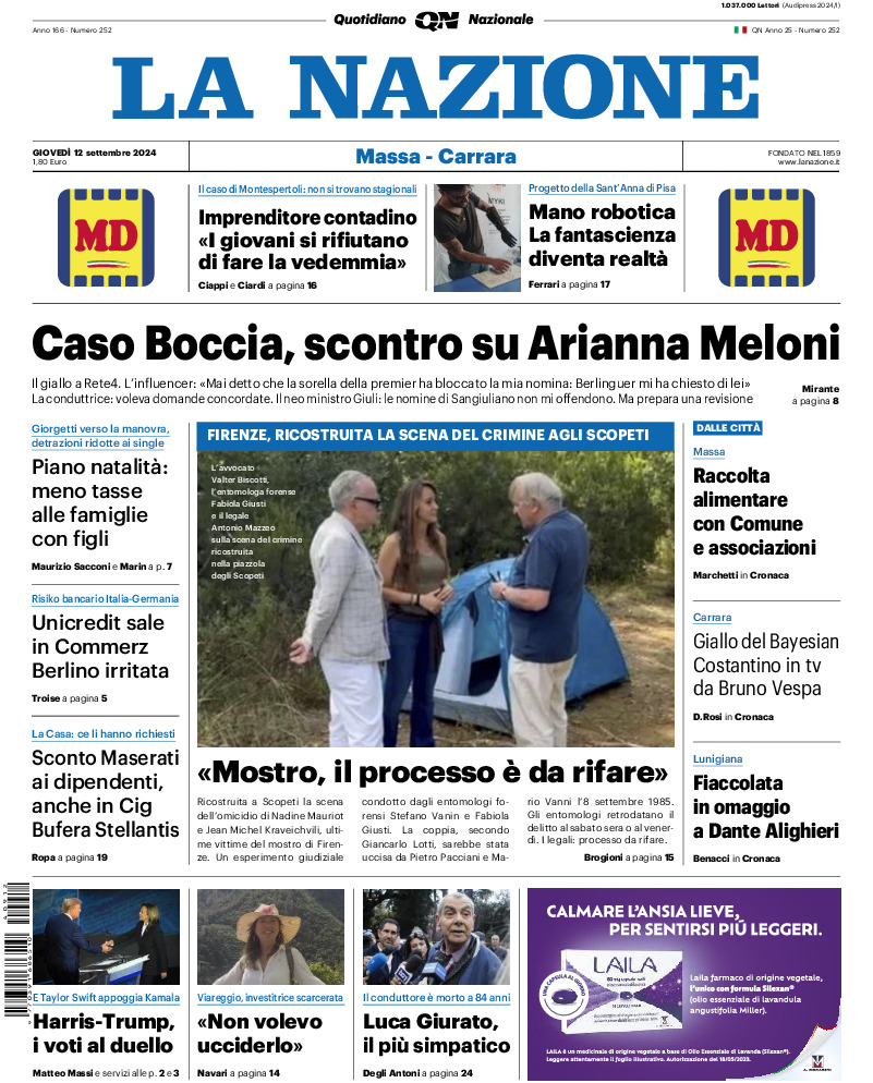 Massa Carrara - giovedì 12 Settembre 2024
