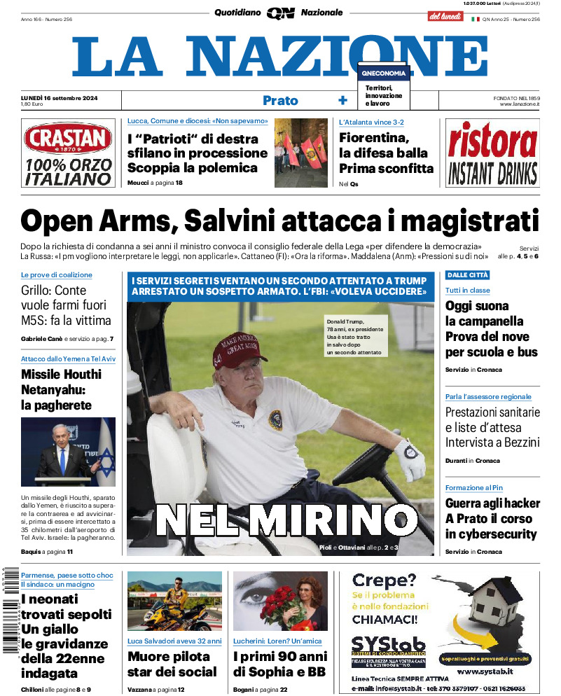 Prato - lunedì 16 Settembre 2024
