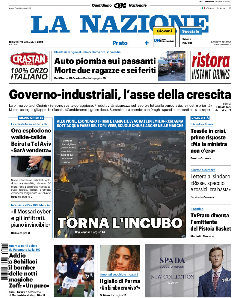 Prato - giovedì 19 Settembre 2024