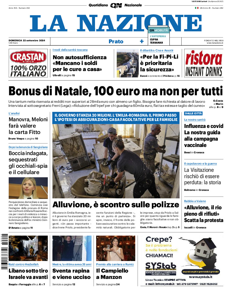 Prato - domenica 22 Settembre 2024