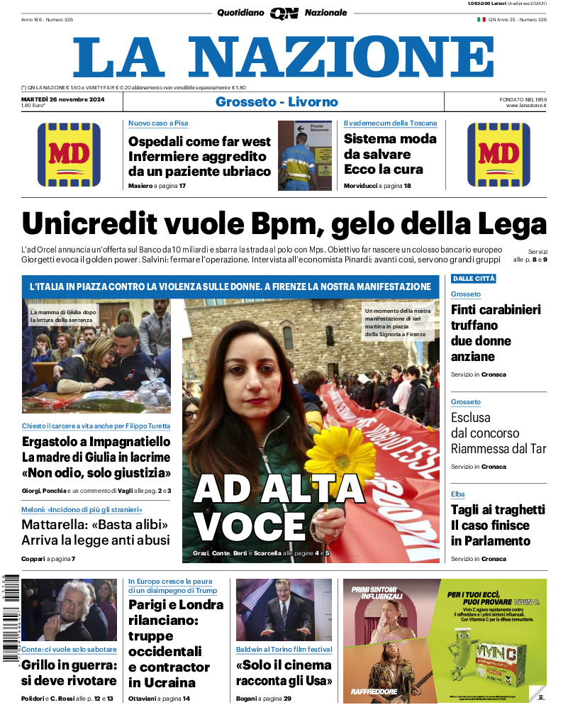 Livorno - martedì 26 Novembre 2024