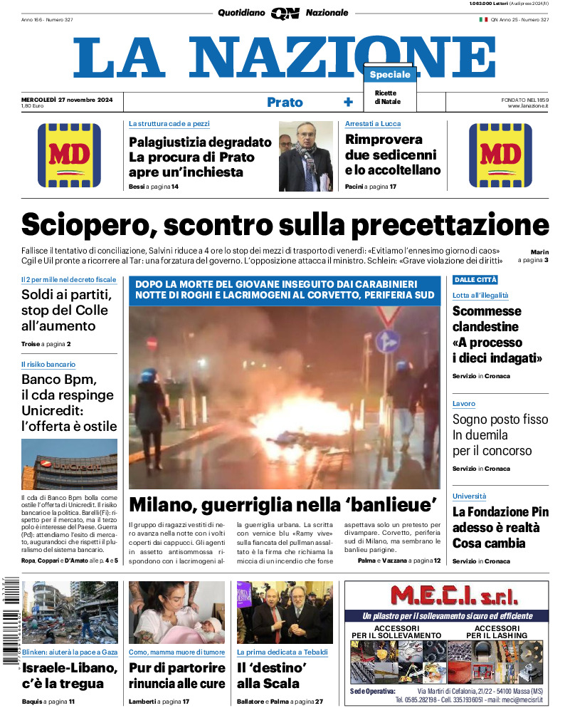 Prato - mercoledì 27 Novembre 2024