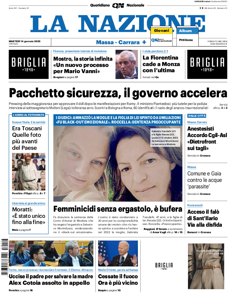 Massa Carrara - martedì 14 Gennaio 2025