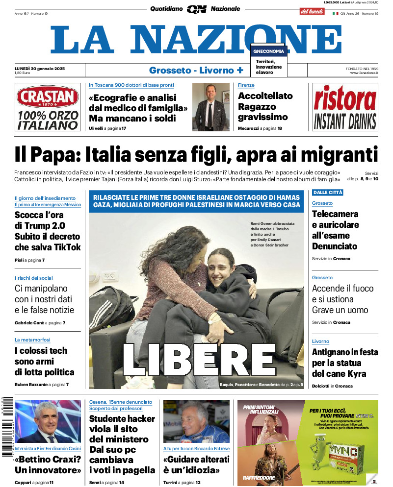 Livorno - lunedì 20 Gennaio 2025