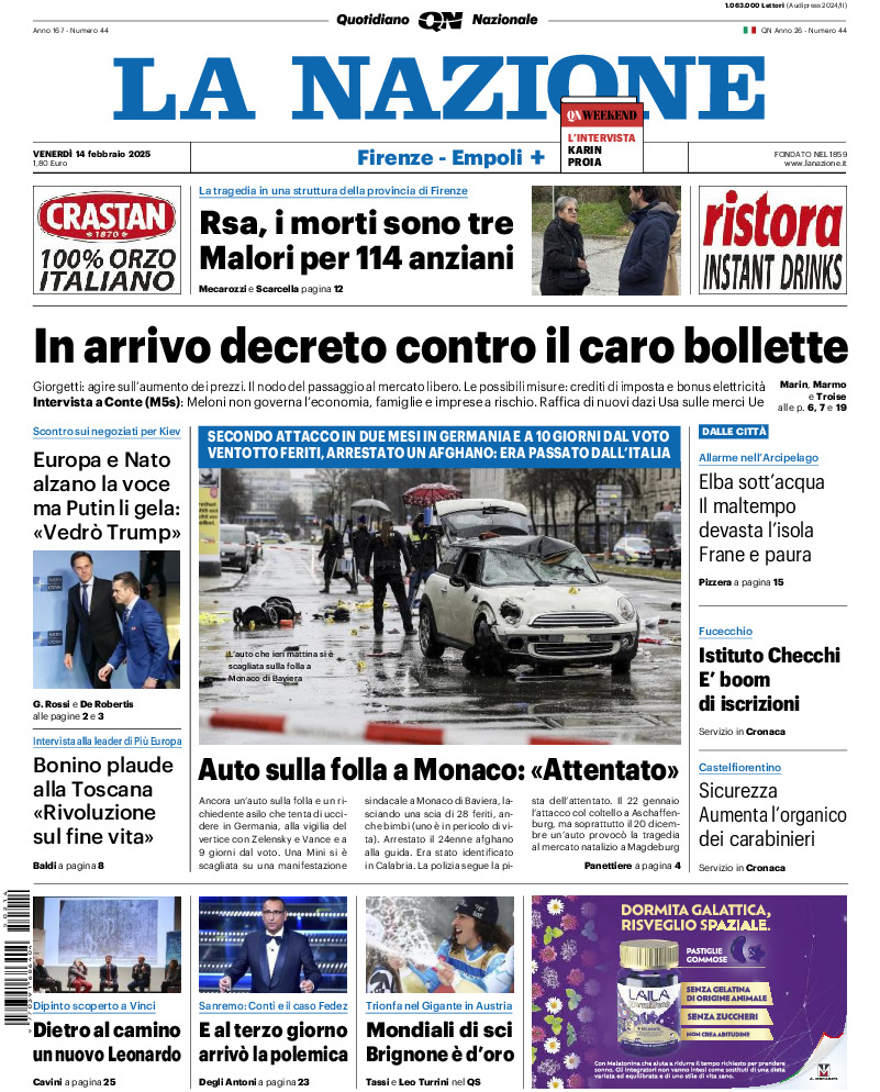 Nazionale - venerdì 14 Febbraio 2025