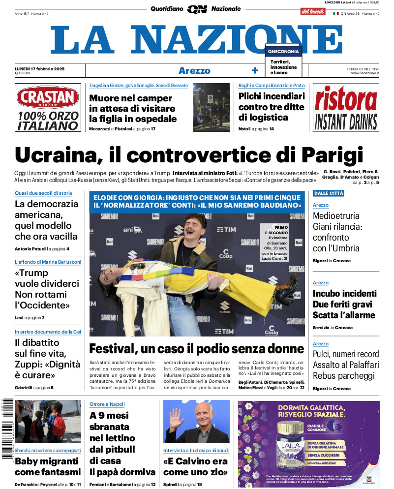 Arezzo - lunedì 17 Febbraio 2025