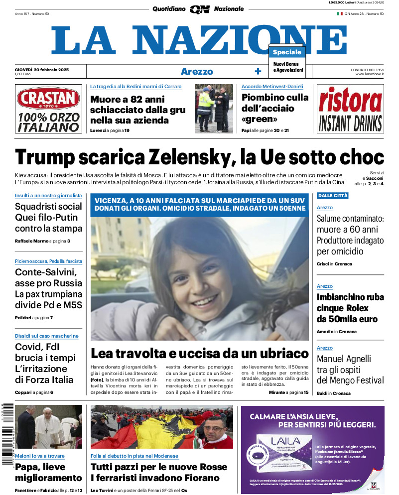 Arezzo - giovedì 20 Febbraio 2025