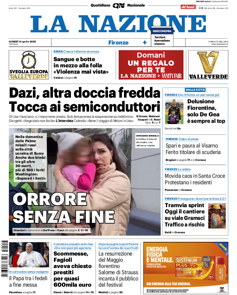 Firenze - lunedì 14 Aprile 2025