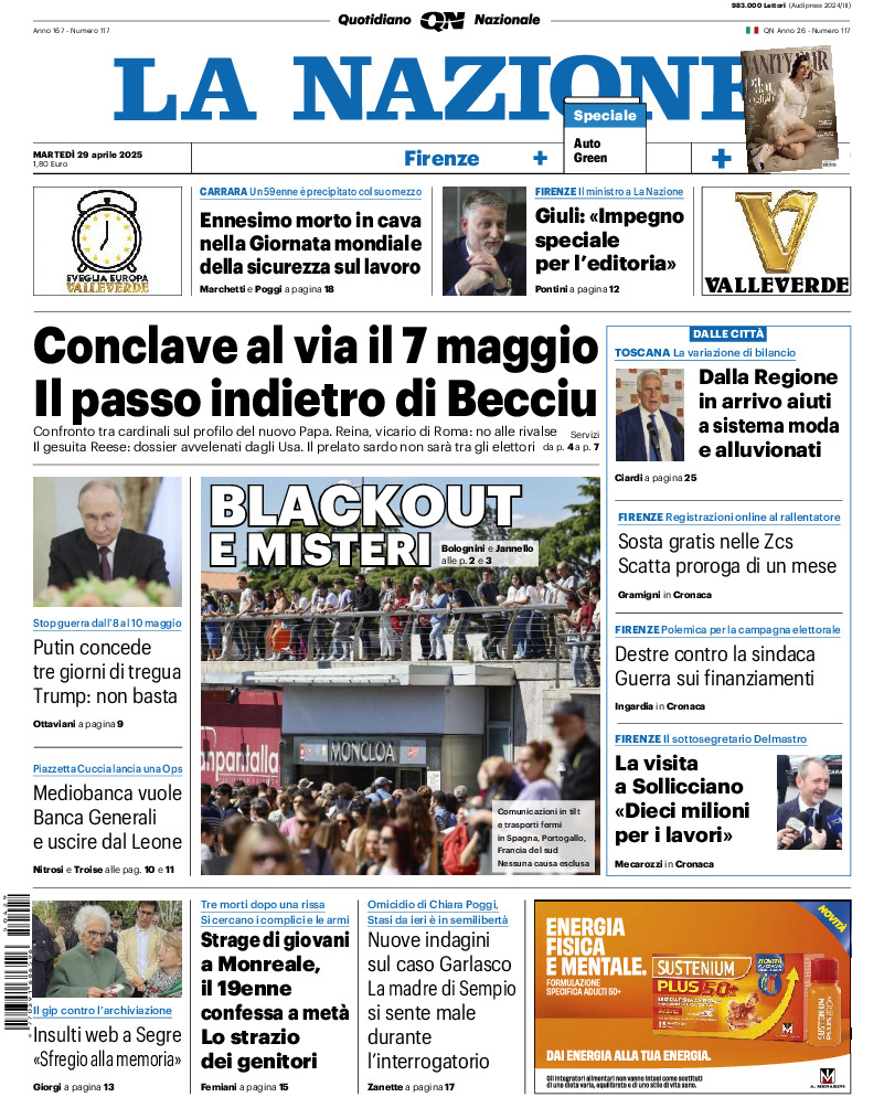 Firenze - martedì 29 Aprile 2025