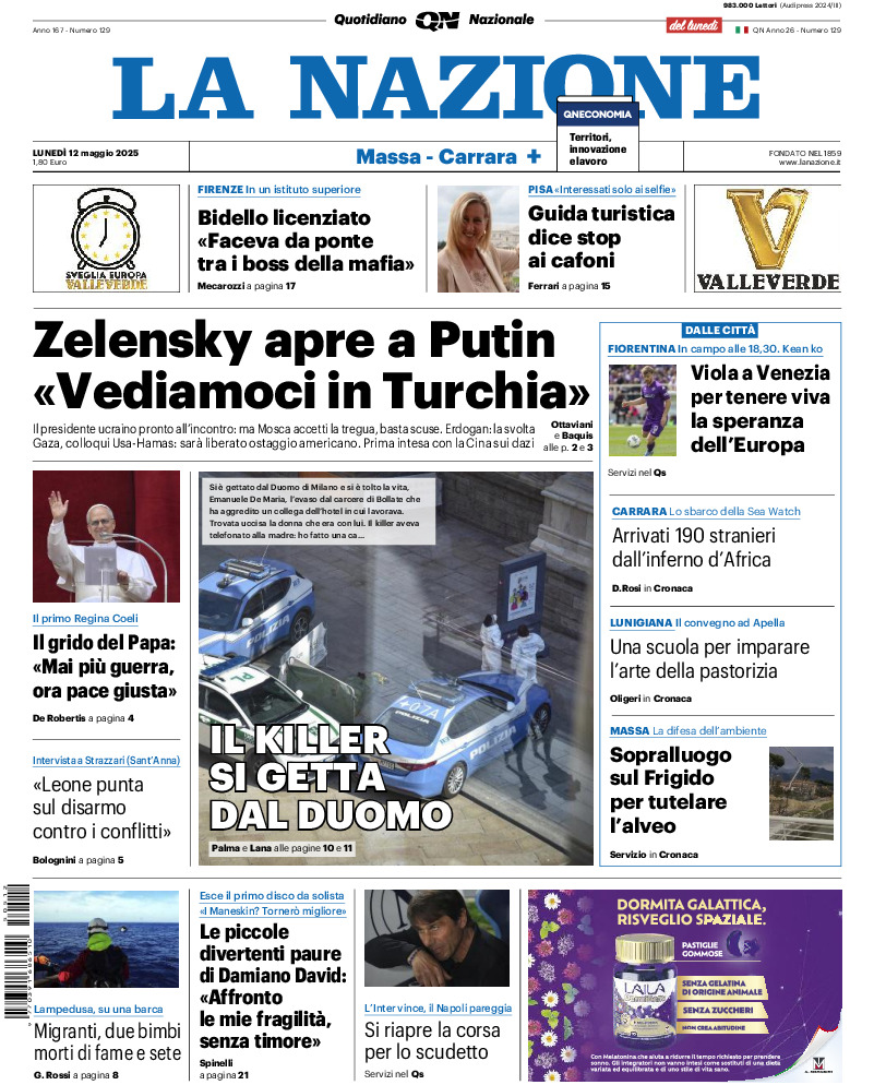 Massa Carrara - lunedì 12 Maggio 2025