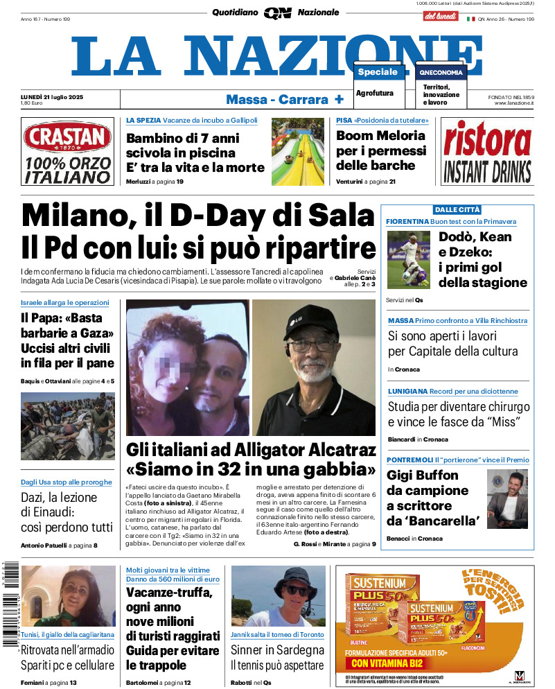 Massa Carrara - lunedì 21 Luglio 2025