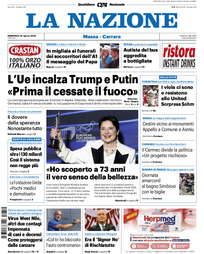 Massa Carrara - domenica 10 Agosto 2025