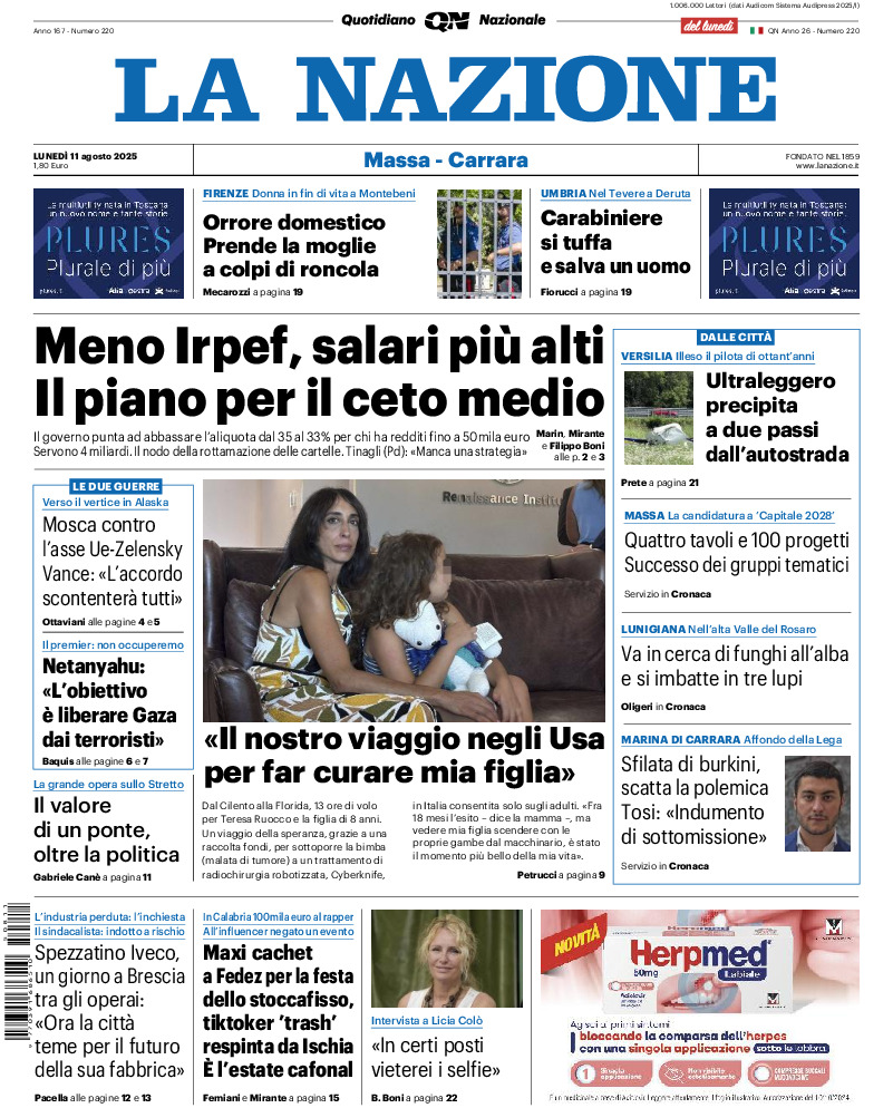 Massa Carrara - lunedì 11 Agosto 2025