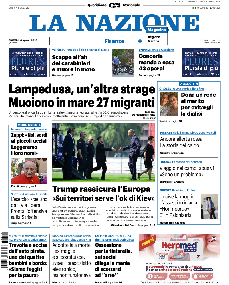 Firenze - giovedì 14 Agosto 2025