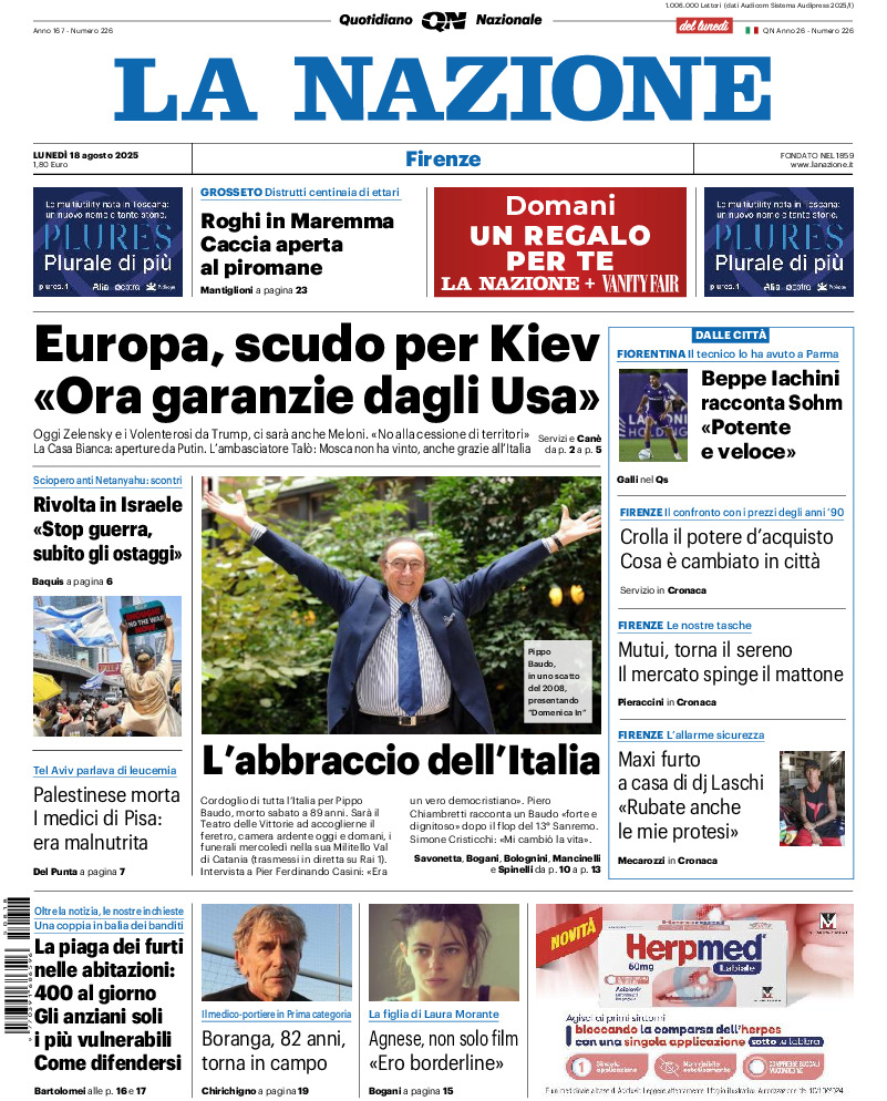 Firenze - lunedì 18 Agosto 2025
