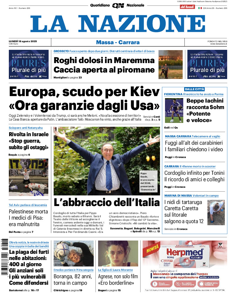Massa Carrara - lunedì 18 Agosto 2025