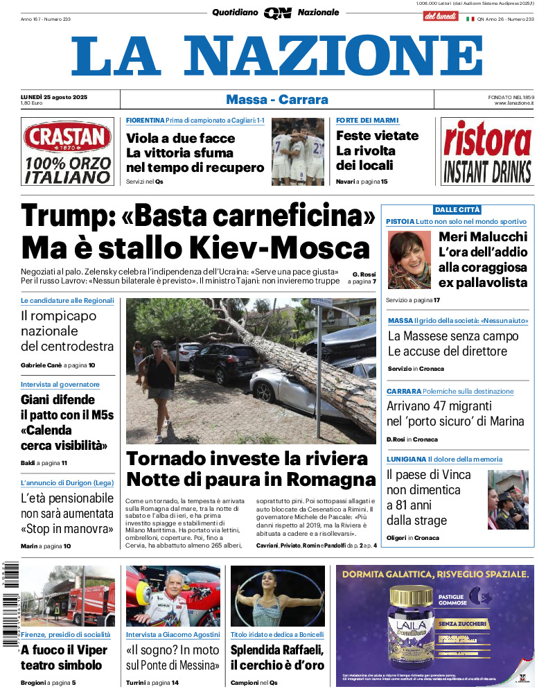 Massa Carrara - lunedì 25 Agosto 2025