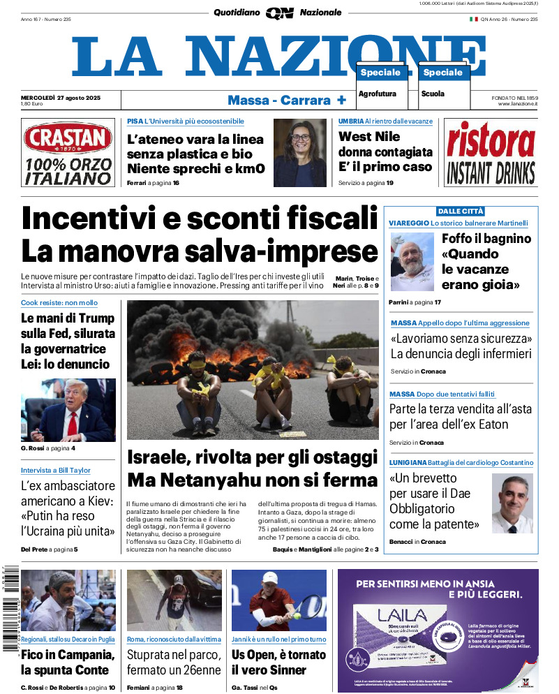 Massa Carrara - mercoledì 27 Agosto 2025