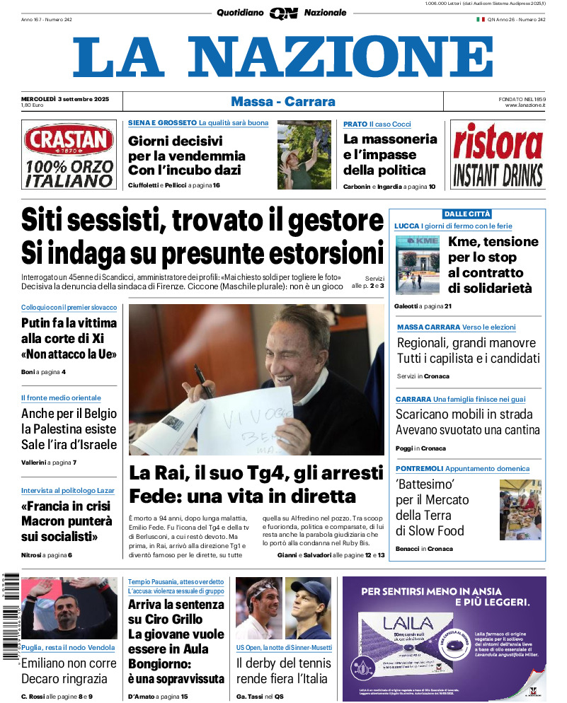 Massa Carrara - mercoledì 03 Settembre 2025